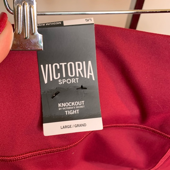 Victoria’s Secret sport knockout tights red sheer side panel animal print L - Picture 4 of 9